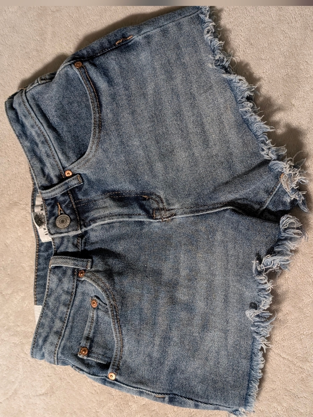 Almost Famous Denim Frayed Hem Women's Shorts - Light Blue